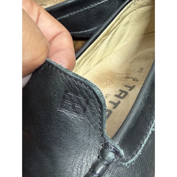 Tatami by Birkenstock Men's 41 Leather Loafers Black Comfort Slip On Moc Toe - Picture 4 of 10